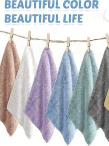 5pcs/10pcs/20pcs/30pcs Random Color Solid Hand Towels (9.4 In*9.4 In), Soft Absorbent Hand Towel For Home, Bathroom, Multi-Purpose Towels For Washing Dishes, Drying Hands Home Bathroom Decor Fall Decor Back To School