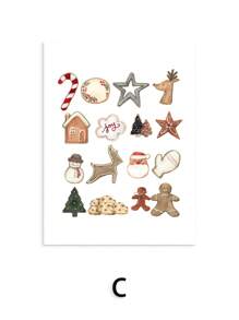 1 件带框墙壁艺术，适用于冬季节日装饰、圣诞树、糖果、家庭客厅装饰、无框圣诞节装饰、圣诞节装饰、圣诞树礼物装饰、感恩节婚礼家居装饰、家居装饰、秋季装饰、生日装饰、礼物派对用品、室内节日装饰、万圣节装饰、墙壁装饰、万圣节饰品 - 彩色 - 查看 14