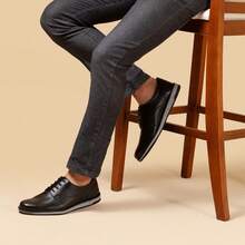 Men's Casual Dress Shoe, Oxford Style, Everyday Wear. - 黑色 - 查看 3