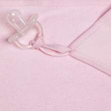 KARINHO BORDERED TOWEL CLOTH WITH PACIFIER CLIP 30X30CM 3 UNITS - Màu Hồng baby - Xem 3