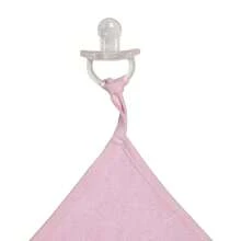 KARINHO BORDERED TOWEL CLOTH WITH PACIFIER CLIP 30X30CM 3 UNITS - Màu Hồng baby - Xem 4