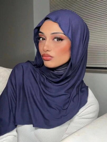 1 件装 女士长袍配饰 纯色头巾 莫代尔针织头巾 面纱衣服