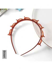 1pc Hairpin DIY Handmade Hair Accessory, Multi-Layer Hollow Braided Hair Band With Press Studs, Double-Layer Hair Clip Hairband Head Ornament, Bangs Braided Hair Clips For Daily Styling, Casual & Work Outfits Tiaras Y2k,Hairband,Hair Hoop Headbands, Black ,Home,Skincare Headband