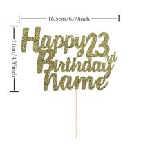 1pc Customizable Happy Birthday Cake Topper With Nameplate And Age, Comes With Double-Sided Glitter Card In Various Colors - Multicolor - View 4