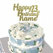 1pc Customizable Happy Birthday Cake Topper With Nameplate And Age, Comes With Double-Sided Glitter Card In Various Colors - Multicolor - View 5