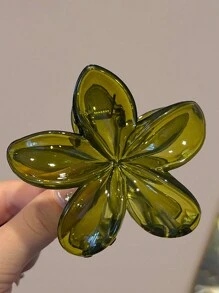 4个/套 女士Y2K风格超大号8厘米/3.15英寸果冻色塑料发夹，绿色、棕色、琥珀色可选，时尚优雅简约发饰，适合日常、休闲、派对、工作等场合，发爪夹、发夹、发卡、发夹、发夹、发卡、发夹、发夹、发卡、发夹，秋冬季度假装扮必备，女士花朵发夹，夏季装扮必备。 - 彩色 - 查看 5
