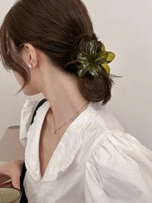 4个/套 女士Y2K风格超大号8厘米/3.15英寸果冻色塑料发夹，绿色、棕色、琥珀色可选，时尚优雅简约发饰，适合日常、休闲、派对、工作等场合，发爪夹、发夹、发卡、发夹、发夹、发卡、发夹、发夹、发卡、发夹，秋冬季度假装扮必备，女士花朵发夹，夏季装扮必备。 - 彩色 - 查看 4