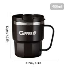 WORTHBUY 1 个 400/480ML 304 不锈钢咖啡杯,双层隔热咖啡杯,奶茶水杯带手柄和盖子,密封防漏饮水杯,适合学生和成人在家中、学校、宿舍、办公室、户外露营、野餐、旅行、上学时使用 - 彩色 - 查看 15