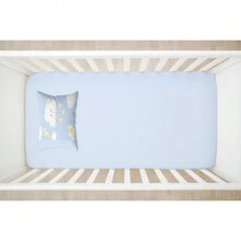Dream Crib Sheet Kit 2 Pieces (Fitted Sheet + Printed Pillowcase) Baby Room Decoration - 藍色愛之雨 - 蔚藍貝貝 - 查看 2