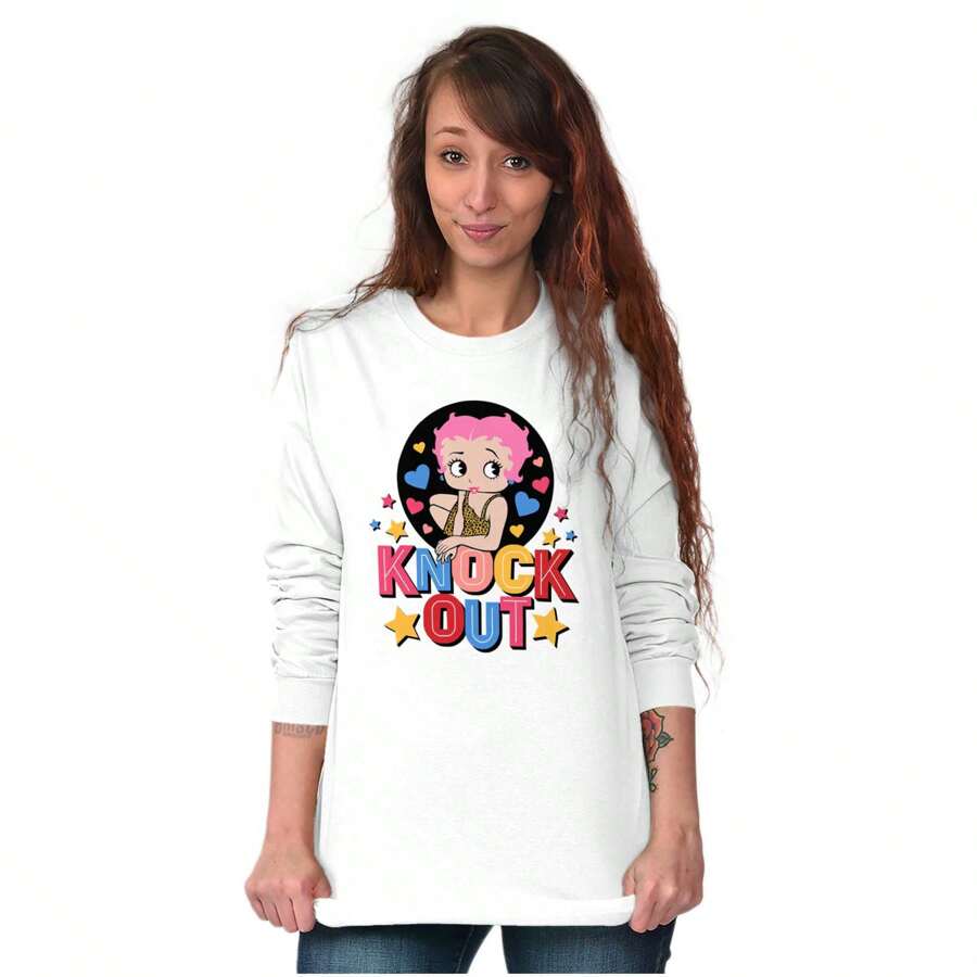 Betty Boop Knock Out Cute Cutie Women's Long Sleeve T Shirt