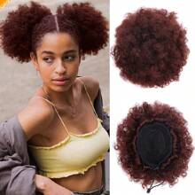 8Inch Afro Puff Drawstring Ponytail Kinky Curly Bun Hair Synthetic Short Extensions Hairpieces Updo Hair For Women