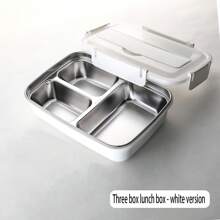 1 件 3 隔层不锈钢午餐盒，大容量，防漏，便携式食品容器圣诞礼物，学校用品 - 黑色 - 查看 15