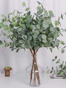 Set de 5 piezas/3 piezas/1 pieza de 60cm Ramas falsas de eucalipto de tacto real, hojas verdes artificiales a granel para ramos de boda, floreros, arreglos florales, decoración de mesas del hogar y oficina, decoración verde tipo granja, San Valentín, regalo
