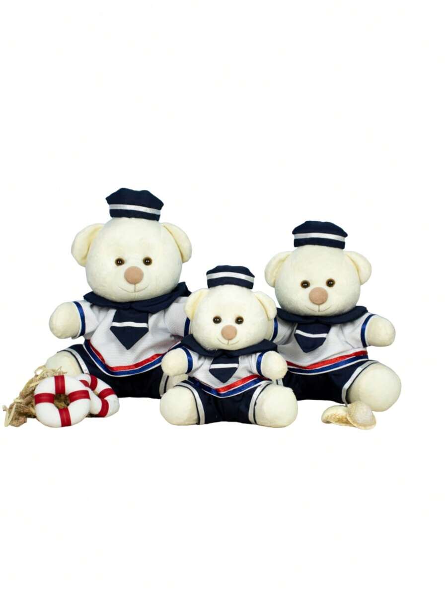 Sailor Bear Trio Tedde 18/22/26 - For Niches And Decoration - 圖案-草編毛絨 - 查看 1