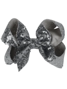 1 件儿童蝴蝶结亮片花朵发夹，多功能 4 季头饰，适合休闲、节日、派对 - 亮片款 - 查看 8