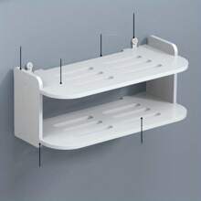 Wall Mounted Shelf, Non Perforated Router Storage, WiFi Wall Mounted Shelf - White - View 4
