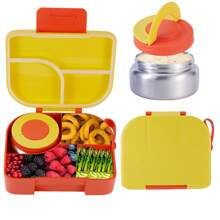 Lonchera Bento con 225 ml de sopa, recipientes herméticos para almuerzo con 3 compartimentos, termo térmico para comida caliente, ideal para la escuela, viajes, cocina, regalo de Navidad y útiles escolares.