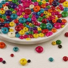 6-300 pezzi di colorate perline rotonde di legno, 4-25mm, dipinte, accessori per gioielli fai-da-te e artigianato