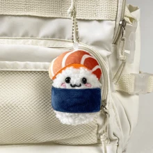 Cute Japanese Salmon Squishy Plush Keychain Sushi Rice Ball Doll Pendant - Multicolor - View 10