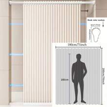1 pièce Rideau de douche bohème pliable, fixation magnétique sans perçage, rideau de douche imperméable en matériau similaire au lin, coupe-vent et chaud, rideau pliable avec crochets en métal, rideau de séparation coupe-vent, décoration de salle de bain, décoration d'automne, accessoires de salle de bain, rentrée scolaire - Multicolore - Voir 14