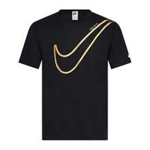 Boyfriend Style Men's Nike T-Shirt Just Do It Large Logo Top Crew Neck - Black - View 1