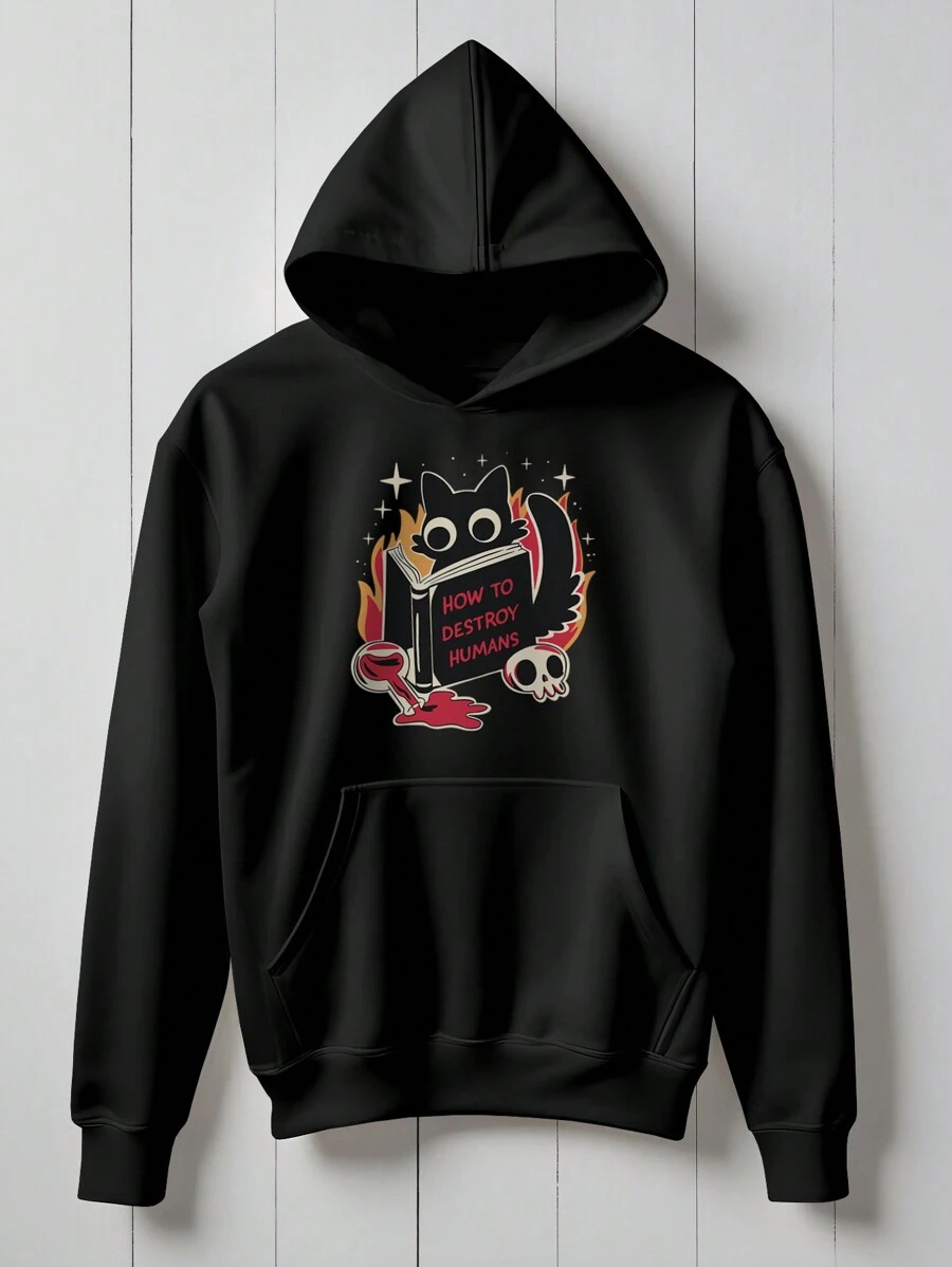 Meme Cat Sweatshirt Cute Kitten Cat  1983 Flow Fx - màu đen - Xem 1
