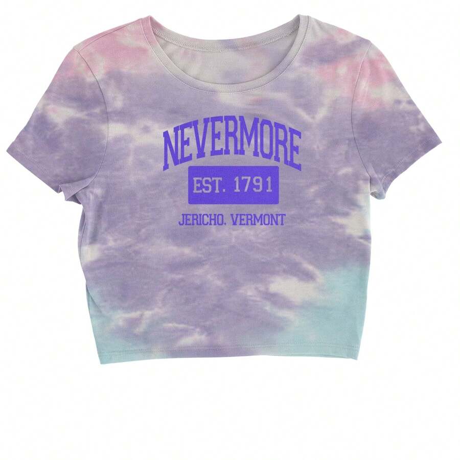 Nevermore Academy Wednesday Cropped T-Shirt - 棉花糖 - 查看 1