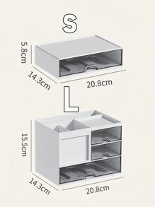 1 Pièce Bureau Minimaliste Tiroir Organisateur De Papeterie Porte-stylo Avec Grande Capacité, Peut Être Assemblé Comme Étagère Pour Bureau Ou Étudiant