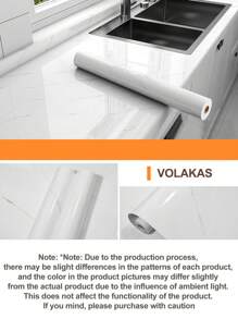 1卷PET厨房贴纸，现代大理石纹防水防油厨房墙贴，厨房贴纸，墙贴，乙烯基贴花，家居装饰，春季装饰品，让您的家焕然一新，节日装饰贴纸礼物生日毕业 - 淺灰色 - 查看 4