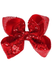 1 件儿童蝴蝶结亮片花朵发夹，多功能 4 季头饰，适合休闲、节日、派对 - 亮片款 - 查看 4