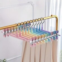 5pcs/1pc Adjustable Stainless Steel Non-Slip Macaron Color Pants Hangers, Space Saving Skirt & Trouser Clips, Pants Hangers With No Trace, Multi-Functional Non-Slip Pants Rack, Skirt & Undewear Clips, Stainless Steel, Trace-Free Pants Rack Decor, Room Decorations, Decorations, Decor, Storage, Organizer Dress Pants Shoes Jeans Boots Skirt Bedroom, Organizer, Home Storage, White T Shirt Women, Black Pants Women, Ladies Winter Clothes, Dress,