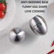 Dụng cụ nhà bếp hoàn hảo, Bộ hẹn giờ luộc trứng bằng thép không gỉ cho nhà bếp - Bộ hẹn giờ đếm ngược cơ học 60 phút, Nhắc nhở thời gian nấu thủ công, Thích hợp để nướng, nướng bánh, Quản lý thời gian - Kim loại, Dụng cụ nhà bếp không cần sạc, Bộ hẹn giờ luộc trứng bằng thép không gỉ cho độ chính xác đo lường tối đa! - Bạc - Xem 8