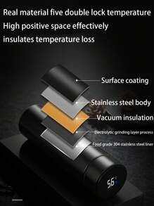 1pc Stainless Steel Insulated Water Bottle With Temperature Display, Tea Infuser, Smart Temperature Indicator, Large Capacity, Best Gift For Friends, Colleagues And Loved Ones In Summer And Winter - Multicolor - View 4