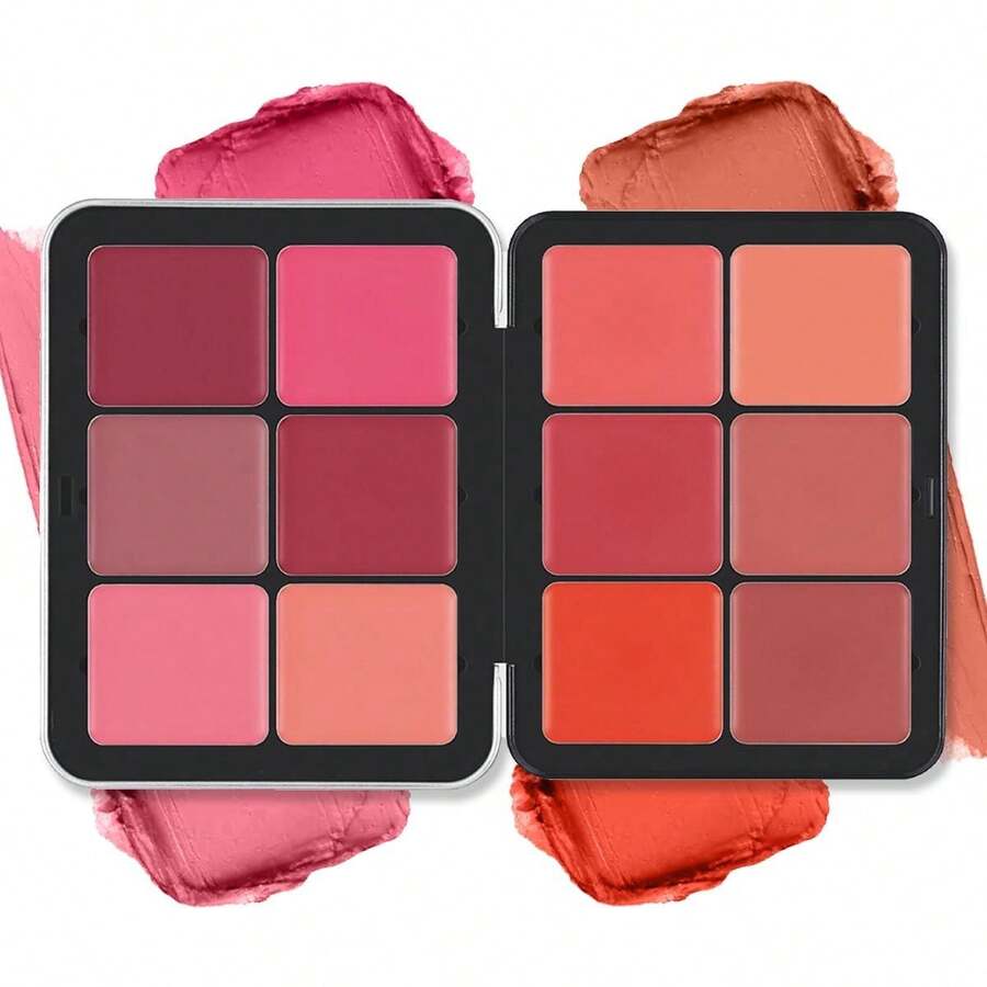 12-Color Creamy Blusher Palette Velvet Matte Moistuirizing Cheek Blush Lasting Multi-Functional Rouge Cream Makeup Kit