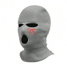 1 件时尚拉法帽 3 孔滑雪面罩刺绣面罩全脸面罩冬帽派对面罩限量刺绣礼品万圣节毛线帽秋季服装 - 彩色 - 查看 7