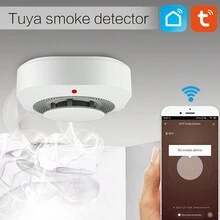 Tuya Smart Life WiFi火災/煙霧報警器家庭客廳兒童房屋廚房煙霧探測器85DB聲音報警傳感器商店消防檢查，不含9V電池 - WIFI 煙感警報器 - 查看 2