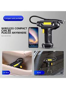 120 -Watt -Watt -Watt -Lapse Car Air Compressor, With Light Diode Lamps, Wireless Handheld Car Inflatable Pump Electric, Car Tire Airflame Tools - 黑色 - 查看 10