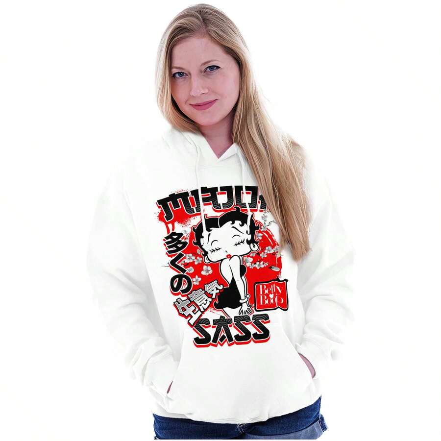 Kanji Style Betty Boop Major Sass Hoodie Sweatshirt Women