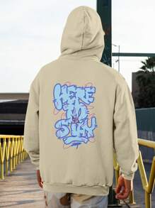 Sweatshirt Graffiti Skate Oversid Streetwear CANGURU 1982 Fluxo Fx - 卡其色 - 查看 7