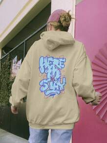 Sweatshirt Graffiti Skate Oversid Streetwear CANGURU 1982 Fluxo Fx - 卡其色 - 查看 5