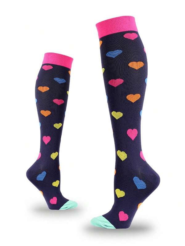 1 Pair Functional Compression Long Tube Socks For Outdoor Sports, Slim, Elastic Socks For Exercise, Cycling, Running, Jump Rope, For Men & Women
