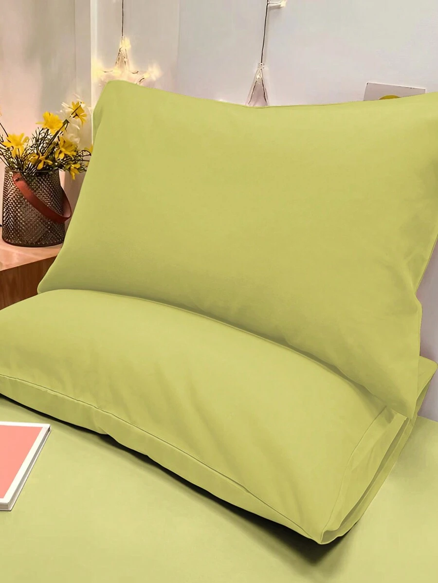 1 vỏ gối màu xanh cỏ mờ hiện đại tối giản, vỏ gối mềm mại có túi đựng trong phòng ngủ, bộ đồ giường - màu xanh lá - Xem 1