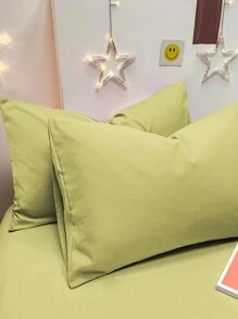 1 vỏ gối màu xanh cỏ mờ hiện đại tối giản, vỏ gối mềm mại có túi đựng trong phòng ngủ, bộ đồ giường - màu xanh lá - Xem 4