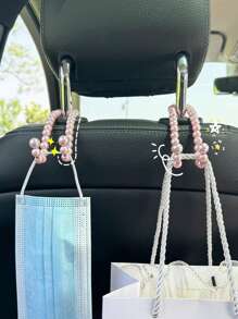 2 pièces Crochet pour siège de voiture, crochet de stockage en perle pour utilisation intérieure de voiture pour sièges arrière - Taille Unique - Voir 10