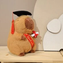 1pc Cute Cartoon Capybara Plush Doll With Graduation Cap, Back To School Gift - Multicolor - View 5