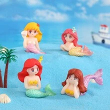 8/4pcs Cute Mermaid Family Aquarium Decor Accessories, PVC Plastic Mermaid  Figurines For Fish Tank Landscaping - Multicolor - View 11