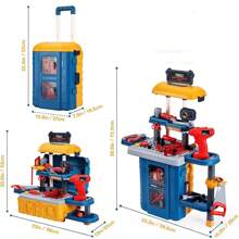Juego de banco de herramientas de juguete para niños, banco de trabajo para niños pequeños con taladro eléctrico y herramientas realistas, juguete para taller de construcción para niños y niñas de 3 a 6 años, regalo ideal para Navidad, cumpleaños y Año Nuevo - Multicolor - Ver 7