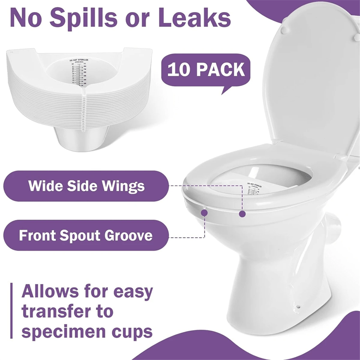 10 Pcs Urine Hats For Toilets Stool Sample Collection Kit Hat Collector