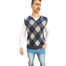 Scottish Vest In Wool Knit With Jacquard Collar