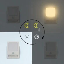 Veilleuse LED avec détecteur de mouvement en ABS, veilleuse dimmable petite pour chambre à coucher, couloir, salle de bain, sommeil, alimentation, soins des yeux, lampe de chevet, prise UE